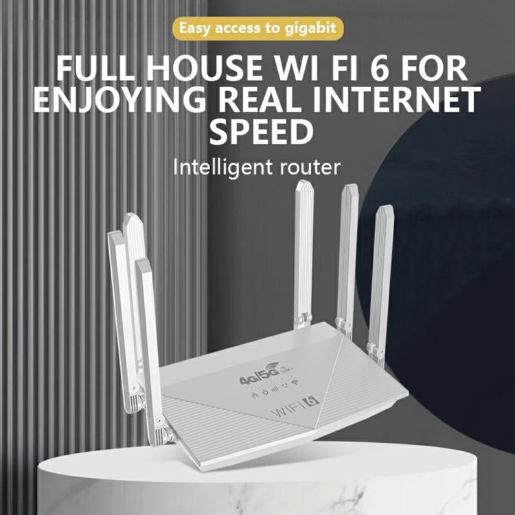 WR900-E Versão Eurasiana Roteador LTE WiFi6 com Cartão SIM 4G 6 Antenas 4 Portas LAN, WR900-E