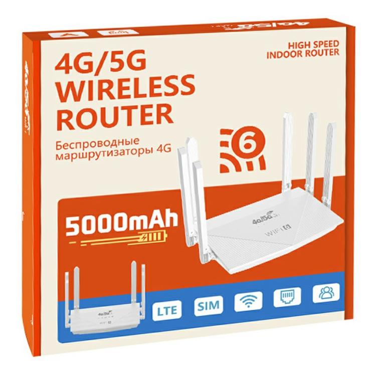 WR900-E Versão Eurasiana Roteador LTE WiFi6 com Cartão SIM 4G 6 Antenas 4 Portas LAN, WR900-E
