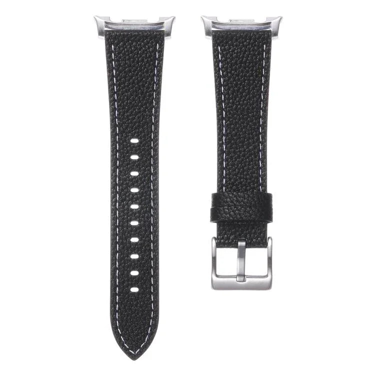 Pulseira de Relógio em Pele com Textura de Lichia de Dupla Face, Para Samsung Galaxy Watch8 / Watch8 Classic