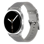 Pulseira de Relógio em Pele com Textura de Lichia de Dupla Face, Para Samsung Galaxy Watch8 / Watch8 Classic
