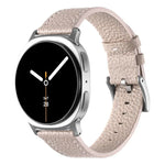 Pulseira de Relógio em Pele com Textura de Lichia de Dupla Face, Para Samsung Galaxy Watch8 / Watch8 Classic