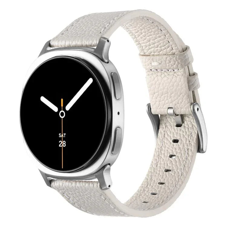 Pulseira de Relógio em Pele com Textura de Lichia de Dupla Face, Para Samsung Galaxy Watch8 / Watch8 Classic