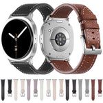 Pulseira de Relógio em Pele com Textura de Lichia de Dupla Face, Para Samsung Galaxy Watch8 / Watch8 Classic