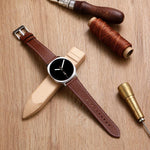 Pulseira de Relógio em Pele com Textura de Lichia de Dupla Face, Para Samsung Galaxy Watch8 / Watch8 Classic