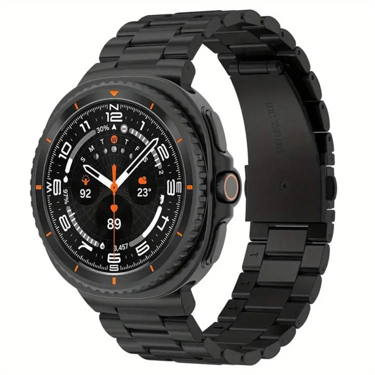 Pulseira de Relógio Metálica em Titânio com Três Contas Integradas, Para Samsung Galaxy Watch8 / Watch8 Classic