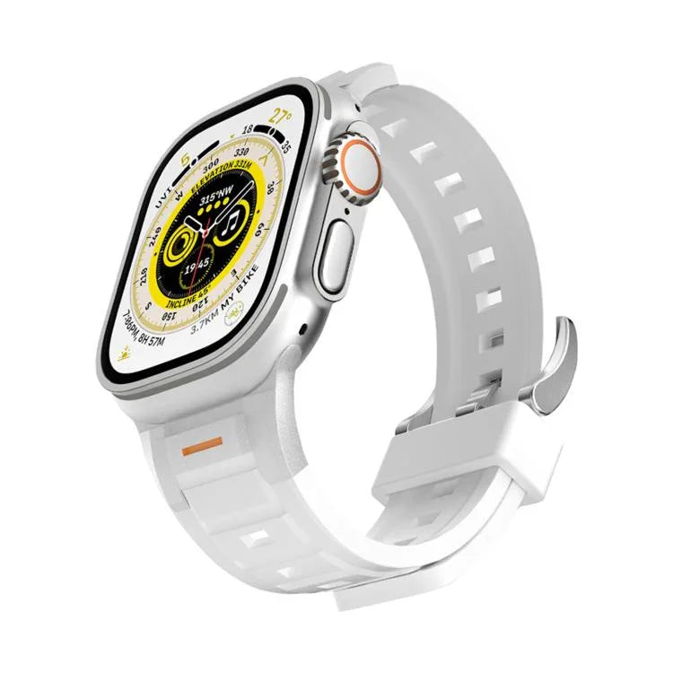 Pulseira de Relógio em Silicone Colorida com Junta Metálica Pioneer, Para Apple Watch 46mm / 49mm / 45mm / 44mm, Para Apple Watch 42mm / 41mm / 40mm / 38mm