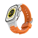 Pulseira de Relógio em Silicone Colorida com Junta Metálica Pioneer, Para Apple Watch 46mm / 49mm / 45mm / 44mm, Para Apple Watch 42mm / 41mm / 40mm / 38mm