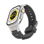 Pulseira de Relógio em Silicone Colorida com Junta Metálica Pioneer, Para Apple Watch 46mm / 49mm / 45mm / 44mm, Para Apple Watch 42mm / 41mm / 40mm / 38mm