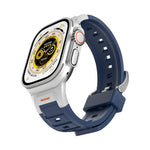 Pulseira de Relógio em Silicone Colorida com Junta Metálica Pioneer, Para Apple Watch 46mm / 49mm / 45mm / 44mm, Para Apple Watch 42mm / 41mm / 40mm / 38mm
