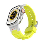 Pulseira de Relógio em Silicone Colorida com Junta Metálica Pioneer, Para Apple Watch 46mm / 49mm / 45mm / 44mm, Para Apple Watch 42mm / 41mm / 40mm / 38mm