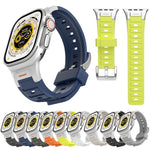Pulseira de Relógio em Silicone Colorida com Junta Metálica Pioneer, Para Apple Watch 46mm / 49mm / 45mm / 44mm, Para Apple Watch 42mm / 41mm / 40mm / 38mm