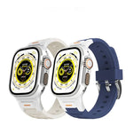 Pulseira de Relógio em Silicone Colorida com Junta Metálica Pioneer, Para Apple Watch 46mm / 49mm / 45mm / 44mm, Para Apple Watch 42mm / 41mm / 40mm / 38mm