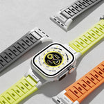 Pulseira de Relógio em Silicone Colorida com Junta Metálica Pioneer, Para Apple Watch 46mm / 49mm / 45mm / 44mm, Para Apple Watch 42mm / 41mm / 40mm / 38mm