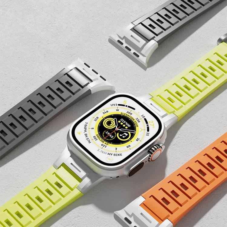 Pulseira de Relógio em Silicone Colorida com Junta Metálica Pioneer, Para Apple Watch 46mm / 49mm / 45mm / 44mm, Para Apple Watch 42mm / 41mm / 40mm / 38mm