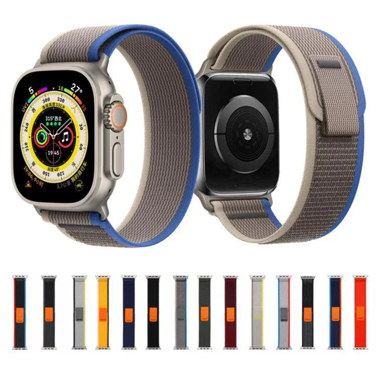 Pulseira de Relógio em Nylon Wild Path Loop com Filme Curvo 3D, Para Apple Watch Série 10 46mm, Para Apple Watch Série 10 42mm, Para Apple Watch 6 / 5 / 4 / SE 44mm