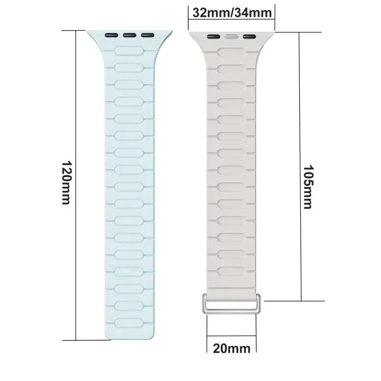 Pulseira de Relógio em Silicone Magnética em Forma de I, Para Apple Watch 46mm / 49mm / 45mm / 44mm, Para Apple Watch 42mm / 41mm / 40mm / 38mm