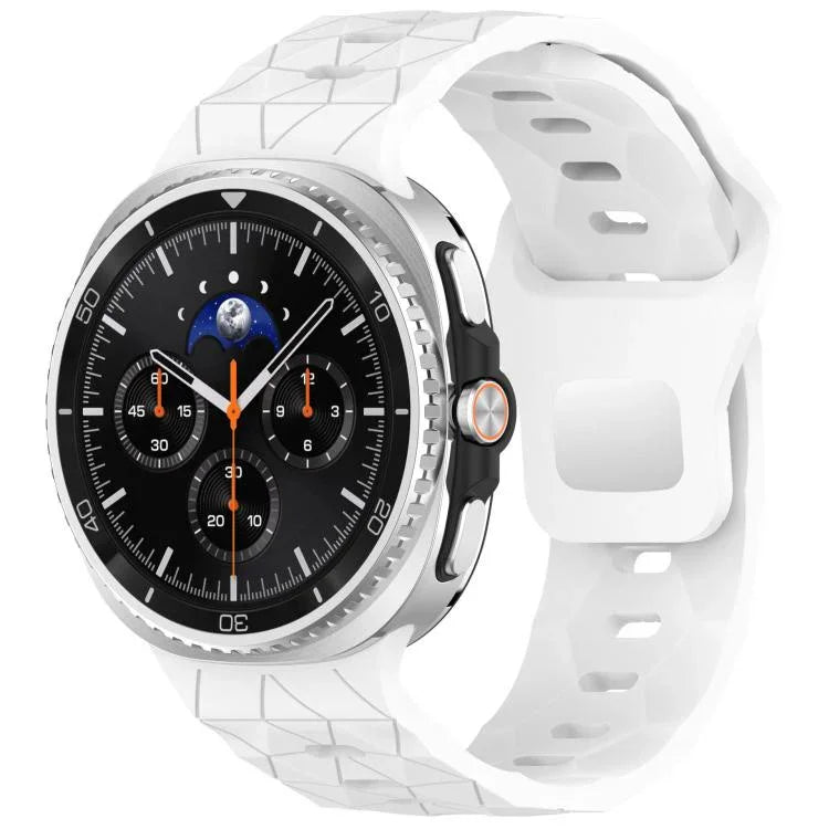 Pulseira de Relógio em Silicone com Textura de Futebol e Fecho Reverso em Aço, Para Samsung Galaxy Watch8 / Watch8 Classic