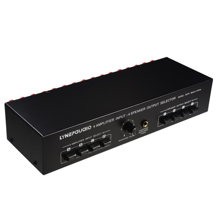 Selector Comutador de Colunas Amplificador de Potência 4 Entradas 4 Saídas, 300W Qualidade de Som por Canal Sem Perdas, B075