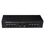 Selector Comutador de Colunas Amplificador de Potência 4 Entradas 4 Saídas, 300W Qualidade de Som por Canal Sem Perdas, B075