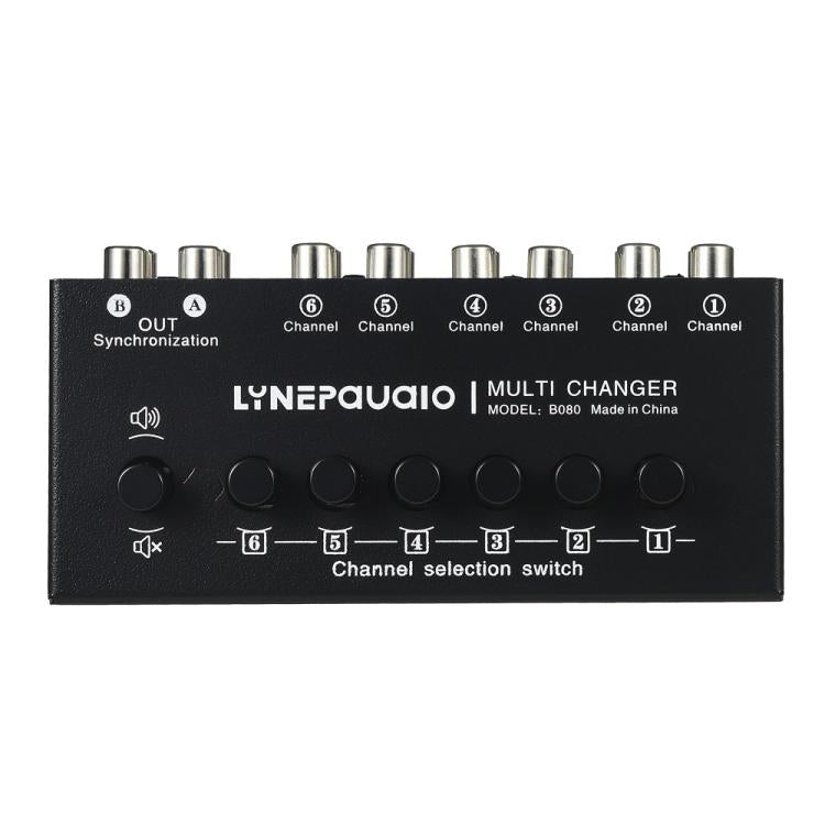 Selector de Sinal de Áudio 6 Entradas 2 Saídas, Comutador de Áudio, Saída Síncrona de 2 Canais Interface RCA, B080