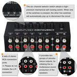 Selector de Sinal de Áudio 6 Entradas 2 Saídas, Comutador de Áudio, Saída Síncrona de 2 Canais Interface RCA, B080