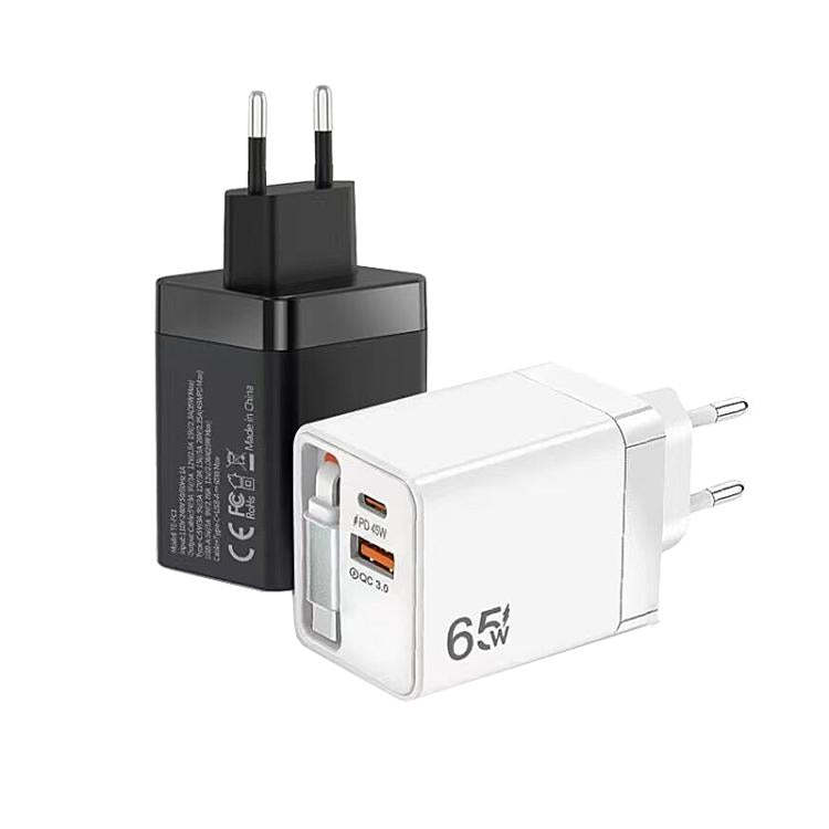 FC1 Cabo Retrátil 3 em 1 Tipo-C 70cm, PD3.0, QC3.0 Carregador USB para Telemóvel, Ficha UE