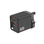FC1 Cabo Retrátil 3 em 1 Tipo-C 70cm, PD3.0, QC3.0 Carregador USB para Telemóvel, Ficha Reino Unido