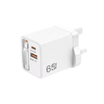 FC1 Cabo Retrátil 3 em 1 Tipo-C 70cm, PD3.0, QC3.0 Carregador USB para Telemóvel, Ficha Reino Unido
