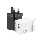 FC1 Cabo Retrátil 3 em 1 Tipo-C 70cm, PD3.0, QC3.0 Carregador USB para Telemóvel, Ficha Reino Unido