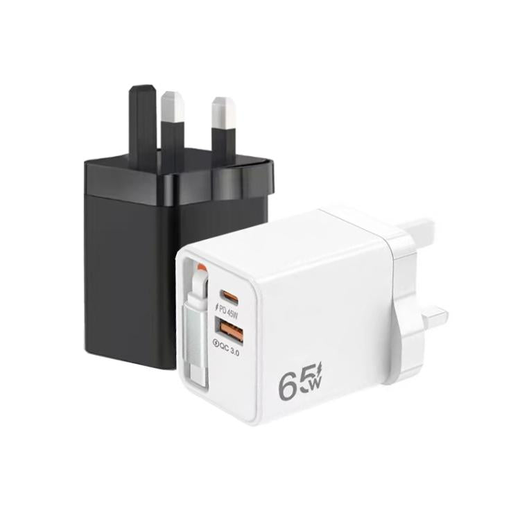 FC1 Cabo Retrátil 3 em 1 Tipo-C 70cm, PD3.0, QC3.0 Carregador USB para Telemóvel, Ficha Reino Unido