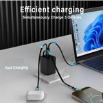 FC1 Cabo Retrátil 3 em 1 Tipo-C 70cm, PD3.0, QC3.0 Carregador USB para Telemóvel, Ficha Reino Unido