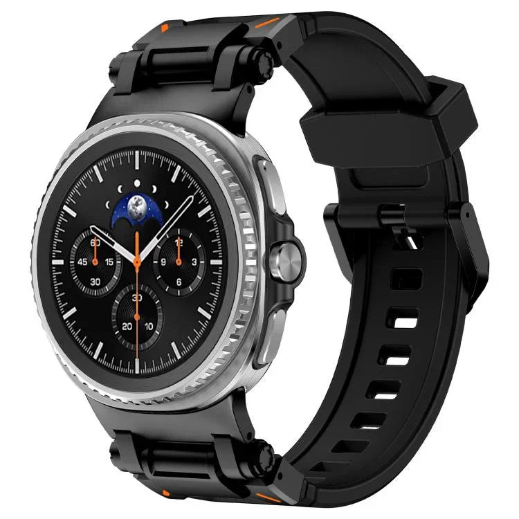 Pulseira de Relógio em Silicone com Conector Metálico Explorer, Para Samsung Galaxy Watch8 / Watch8 Classic