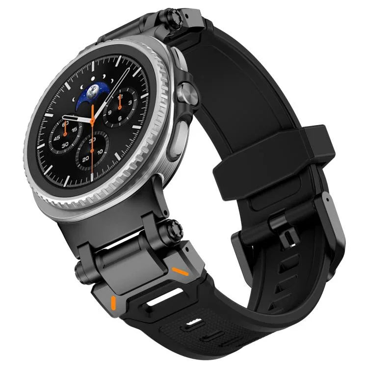 Pulseira de Relógio em Silicone com Conector Metálico Explorer, Para Samsung Galaxy Watch8 / Watch8 Classic