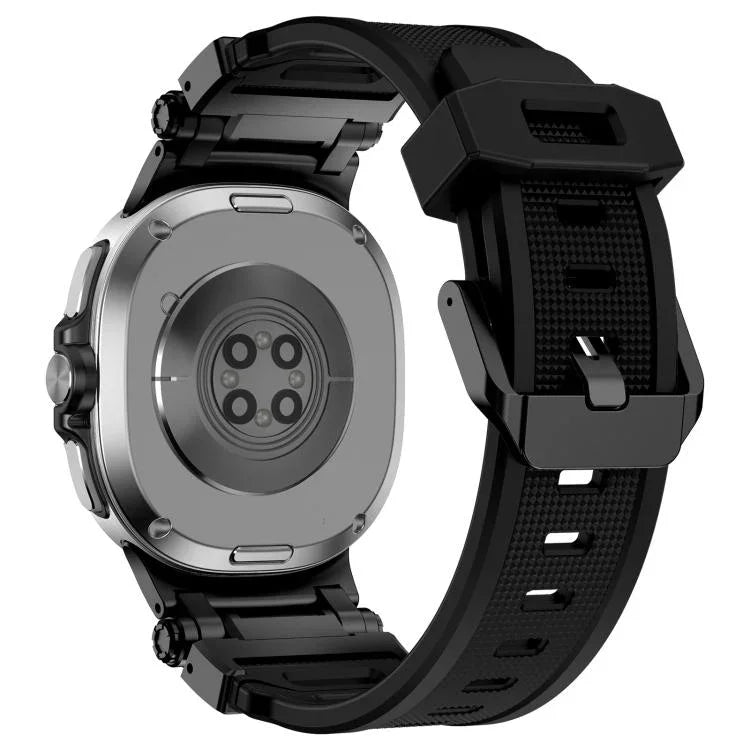 Pulseira de Relógio em Silicone com Conector Metálico Explorer, Para Samsung Galaxy Watch8 / Watch8 Classic