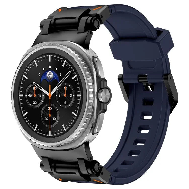 Pulseira de Relógio em Silicone com Conector Metálico Explorer, Para Samsung Galaxy Watch8 / Watch8 Classic