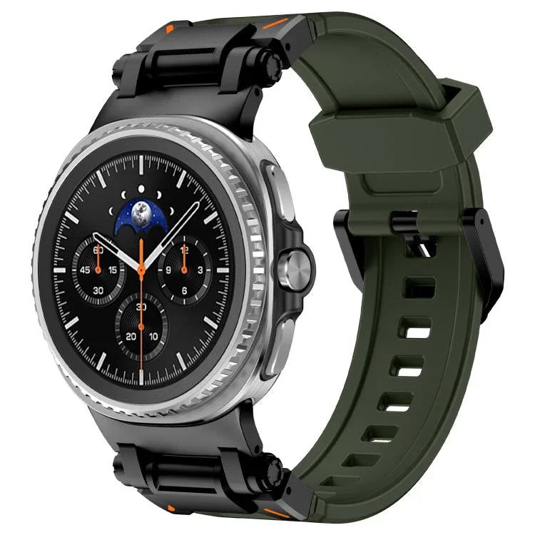 Pulseira de Relógio em Silicone com Conector Metálico Explorer, Para Samsung Galaxy Watch8 / Watch8 Classic