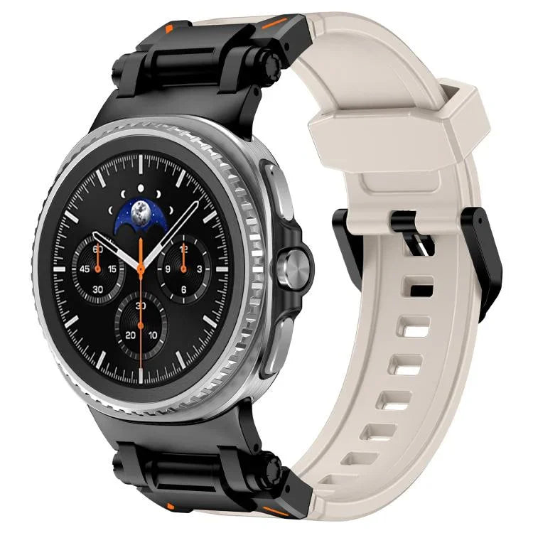 Pulseira de Relógio em Silicone com Conector Metálico Explorer, Para Samsung Galaxy Watch8 / Watch8 Classic