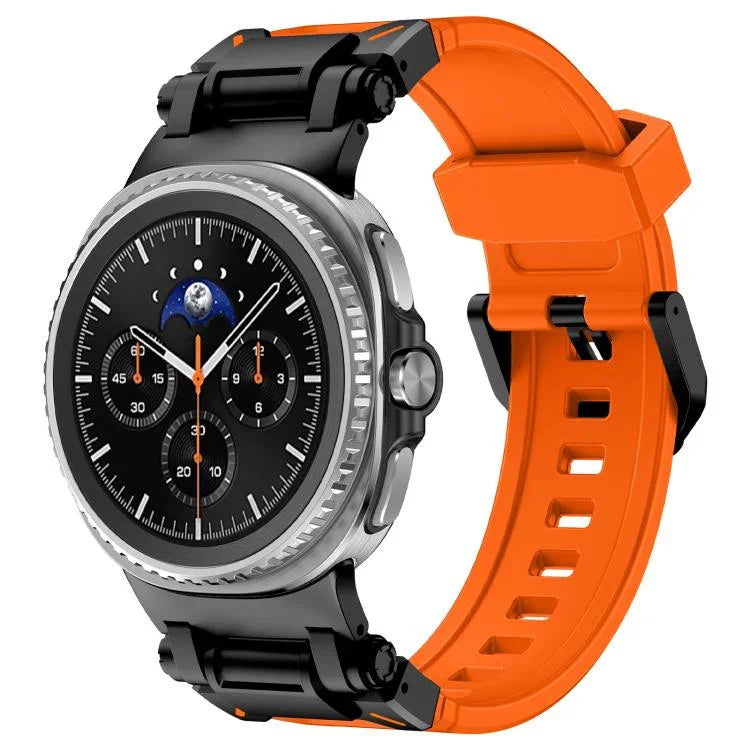 Pulseira de Relógio em Silicone com Conector Metálico Explorer, Para Samsung Galaxy Watch8 / Watch8 Classic
