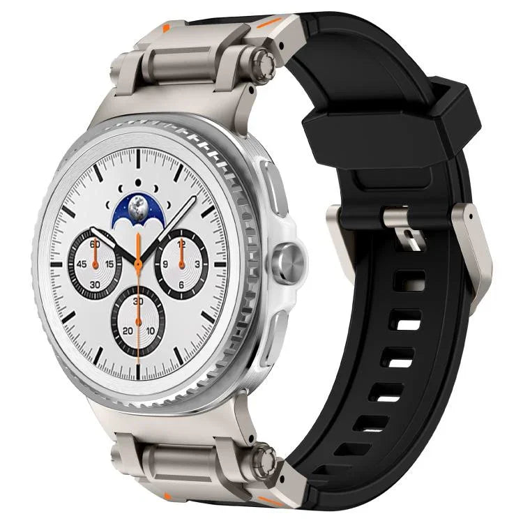 Pulseira de Relógio em Silicone com Conector Metálico Explorer, Para Samsung Galaxy Watch8 / Watch8 Classic