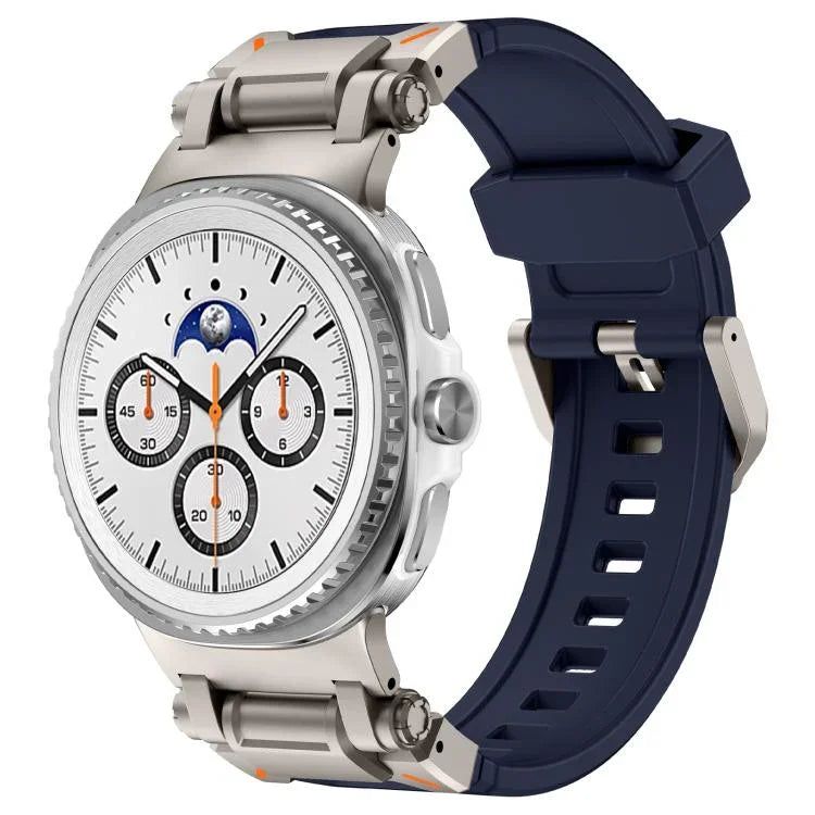 Pulseira de Relógio em Silicone com Conector Metálico Explorer, Para Samsung Galaxy Watch8 / Watch8 Classic
