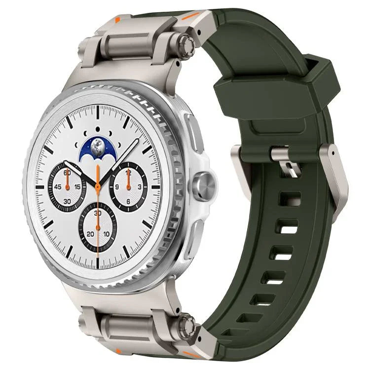 Pulseira de Relógio em Silicone com Conector Metálico Explorer, Para Samsung Galaxy Watch8 / Watch8 Classic