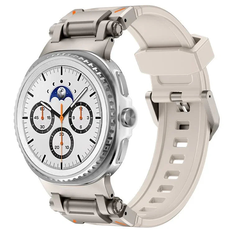 Pulseira de Relógio em Silicone com Conector Metálico Explorer, Para Samsung Galaxy Watch8 / Watch8 Classic