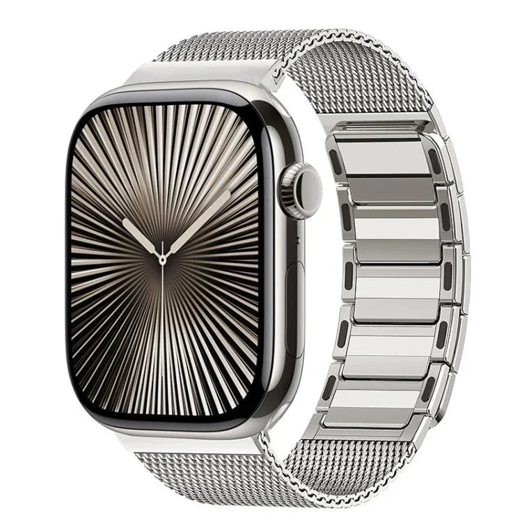 Bracelete Magnética em Aço Inoxidável Trançado em Forma de I, Para Apple Watch 46mm / 49mm / 45mm / 44mm, Para Apple Watch 42mm / 41mm / 40mm / 38mm