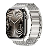 Bracelete Magnética em Aço Inoxidável Trançado em Forma de I, Para Apple Watch 46mm / 49mm / 45mm / 44mm, Para Apple Watch 42mm / 41mm / 40mm / 38mm