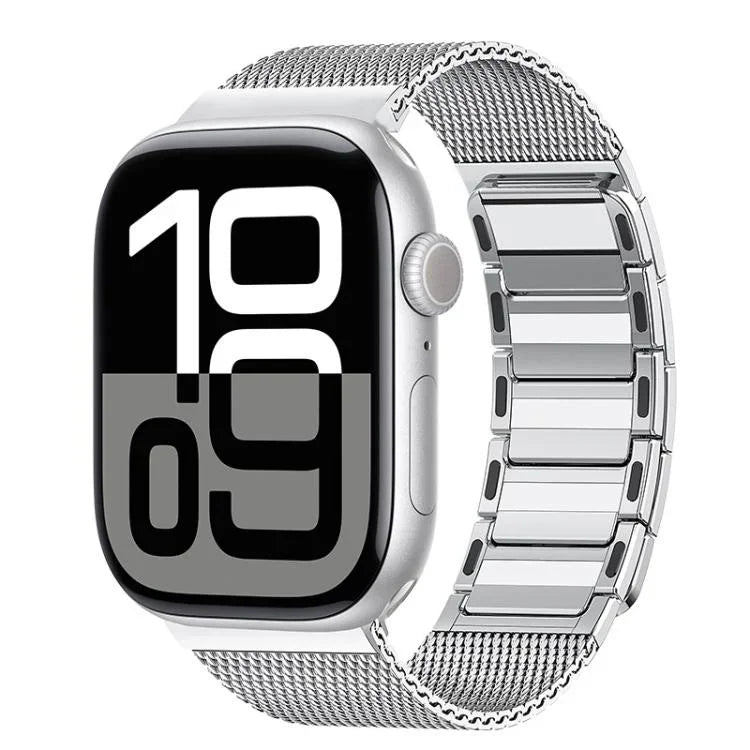Bracelete Magnética em Aço Inoxidável Trançado em Forma de I, Para Apple Watch 46mm / 49mm / 45mm / 44mm, Para Apple Watch 42mm / 41mm / 40mm / 38mm