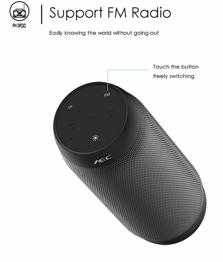 Coluna Estéreo HiFi Sem Fios LED Colorida BQ615 PRO, Combina Bluetooth + Leitor de Cartão TF + Rádio FM + AUX + NFC, BQ615 PRO