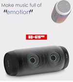 Coluna Estéreo HiFi Sem Fios LED Colorida BQ615 PRO, Combina Bluetooth + Leitor de Cartão TF + Rádio FM + AUX + NFC, BQ615 PRO