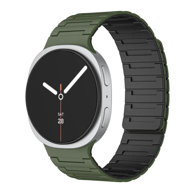 Pulseira de Relógio Magnética em Silicone Macio, Para Samsung Galaxy Watch8 / Watch8 Classic
