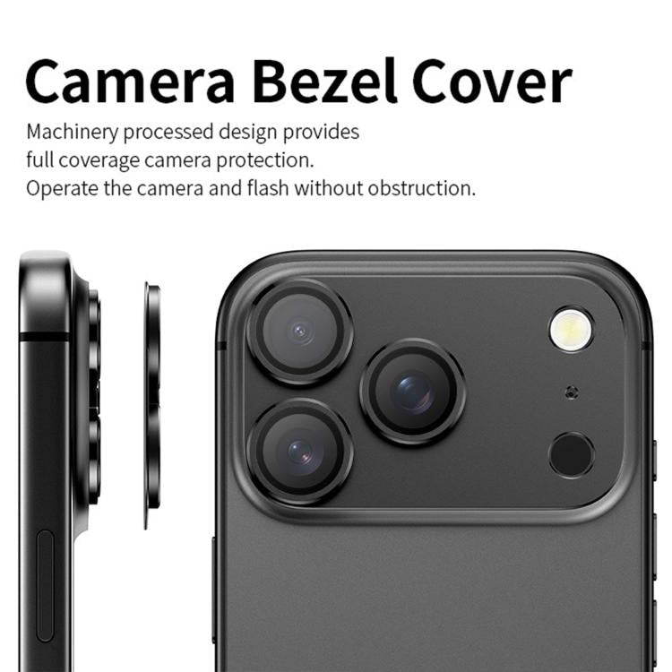 Película protetora de anel metálico para lente com cobertura total Kalebol Armor, para iPhone 17
