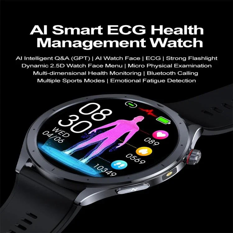 ET472 Relógio Inteligente com Ecrã a Cores de 1,53 polegadas e Pulseira de Silicone, Suporta Perguntas e Respostas Inteligentes AI-GPT